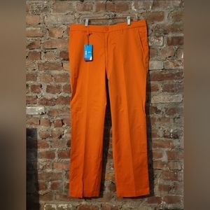 LESMART STRETCH ORANGE GOLF PANTS 38W 33L NWT DOCKERS TIGER WOODS NIKE STYLE
